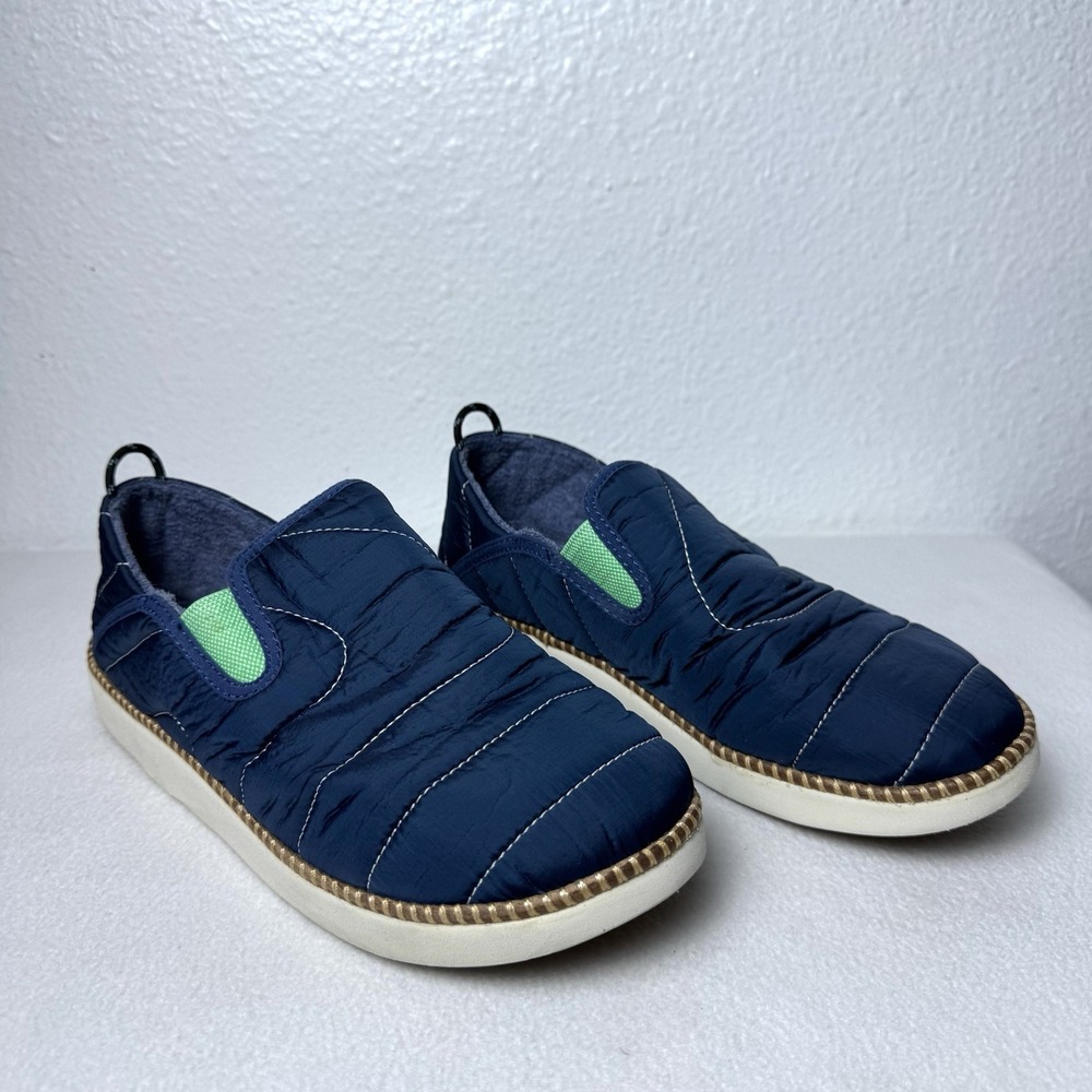 Olukai Rumpl Ku'i Mino Slippers Sherpa Blue Quilted Puffer Shoes Womens Size 9